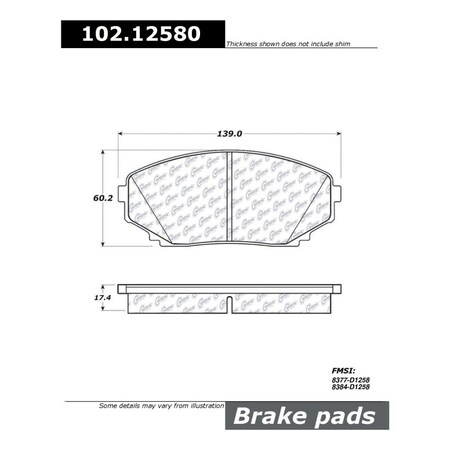 Centric Parts CTEK Brake Pads, 102.12580 102.12580